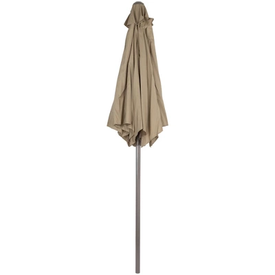 Northlight 7.5ft Outdoor Patio Market Umbrella With Hand Crank, Taupe - Image 2