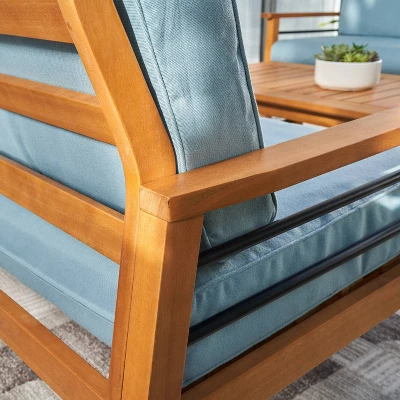 Gloucester Contemporary Wood Patio 2-Seater Sofa - Vifah - Image 5