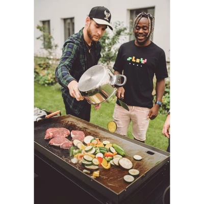 Razor Griddle 37 Inch Outdoor Steel 4 Burner Propane Gas Grill Griddle With Wheels And Top Cover Lid Folding Shelves For Home BBQ Cooking, Black - Image 4