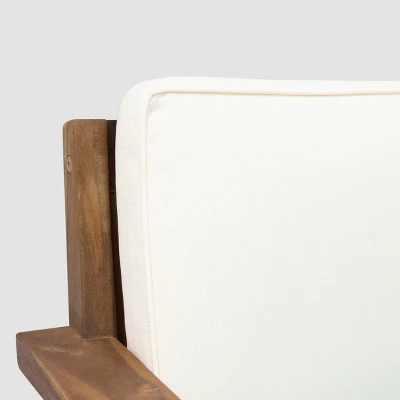 Santa Ana 2pk Acacia Wood Club Chairs Teak/Cream - Christopher Knight Home - Image 2