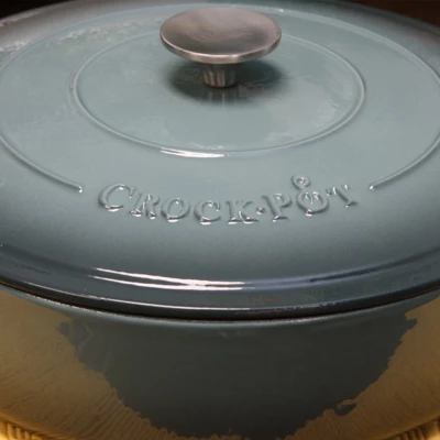 Crock-Pot Crock Pot Artisan Enameled 5 Quart Cast Iron Round Braiser Pan With Self Basting Lid In Slate Grey
