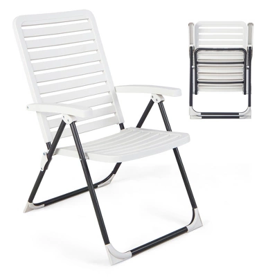 Costway Patio PP Folding Chair Adjustable Reclining 7-Level All-Weather Portable Outdoor - Image 9