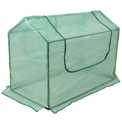 Sunnydaze Decor Sunnydaze Mini Greenhouse With 2 Zippered Side Doors - Green - Image 5