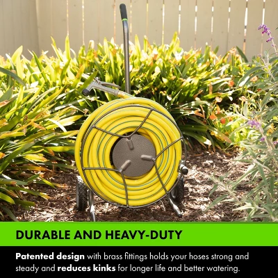 Yard Butler Compact Hose Reel Cart With Wheels - Heavy Duty 100 Foot Metal Hose - Reel Suitable For Gardens, Lawns, And Outdoor - IHTC-1 - Image 2