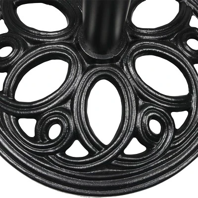 Sunnydaze Decor Sunnydaze Outdoor Heavy-Duty Cast Iron Decorative Patio Yard Round Umbrella Base Stand - 18" - Black - Image 4