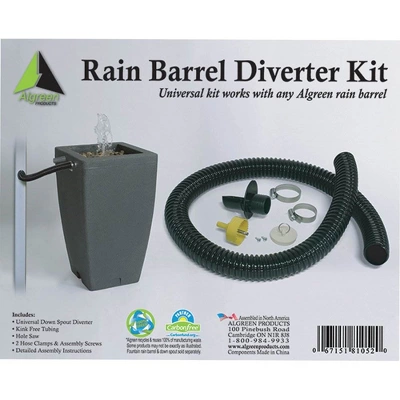 Algreen Gutter Downspout Diverter Kit + 50-Gallon Rain Water Collection Barrel - Image 2