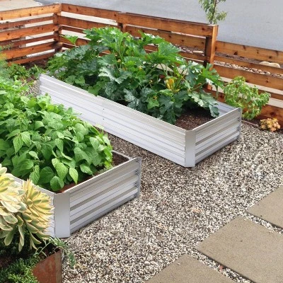 LuxenHome 6Ft X 3Ft Rectangular Galvanized Steel Raised Garden Bed Planter - Image 6