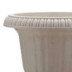 Southern Patio Large 14 Inch Outdoor Home Lightweight Resin Utopian Urn Flower Planter Pot For Entryways And Backyard Patios, Stone
