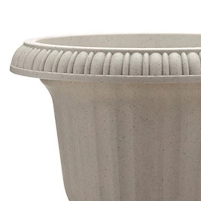 Southern Patio Large 14 Inch Outdoor Home Lightweight Resin Utopian Urn Flower Planter Pot For Entryways And Backyard Patios, Stone