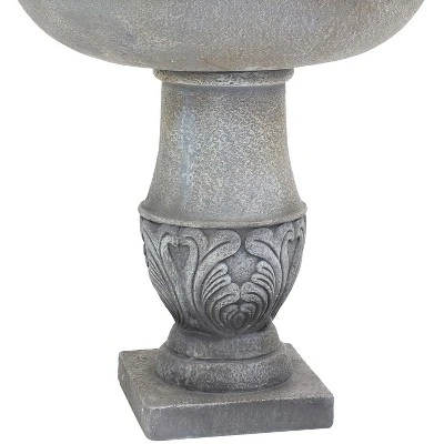 Sunnydaze Decor Sunnydaze 50"H Electric Fiberglass Reinforced Concrete 2-Tier French Garden Design Outdoor Water Fountain, Dusty Gray - Image 5