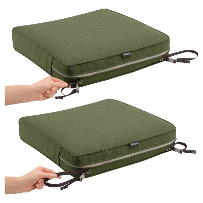 Montlake Fadesafe Square Patio Dining Seat Cushion Set - Fern Green - Classic Accessories - Image 5