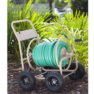 Liberty Garden 4 Wheel Pneumatic Tire Steel Frame Water Hose Reel Cart (2 Pack) - Image 5