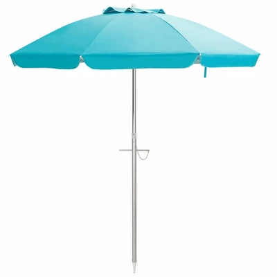 Costway 6.5FT Patio Beach Umbrella Sun Shade Tilt W/Carry Bag Blue - Image 8