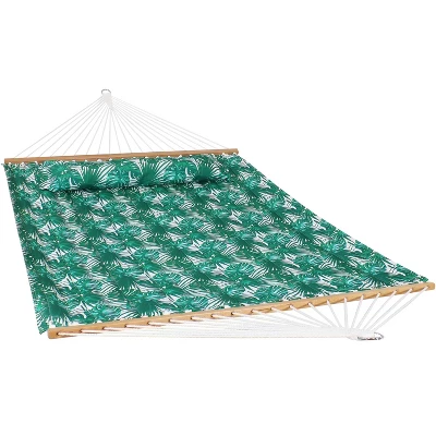Sunnydaze Decor Sunnydaze 2-Person Quilted Printed Fabric Spreader Bar Hammock/Pillow With S Hooks And Hanging Chains - 450 Lb Weight Capacity - Image 12