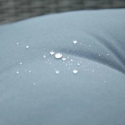 6pc Wicker Patio Set With Glass Table Ottomans - Gray/Dark Gray - GODEER - Image 7