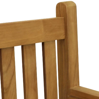 Sunnydaze Decor Sunnydaze Outdoor Solid Teak Wood With Light Stained Finish Patio Garden Bench Seat - 60" - Light Brown - Image 4