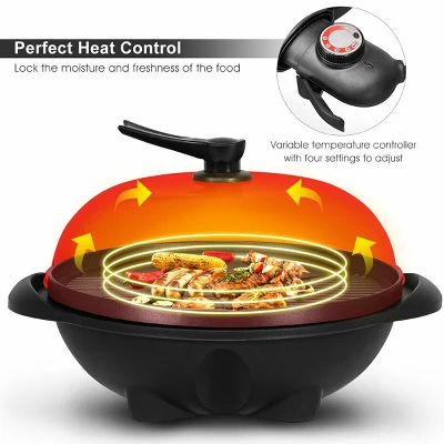 Costway Electric BBQ Grill 1350W Non-stick 4 Temperature Setting Outdoor Garden Camping - Image 5