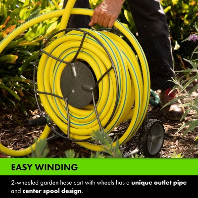 Yard Butler Compact Hose Reel Cart With Wheels - Heavy Duty 100 Foot Metal Hose - Reel Suitable For Gardens, Lawns, And Outdoor - IHTC-1 - Image 4