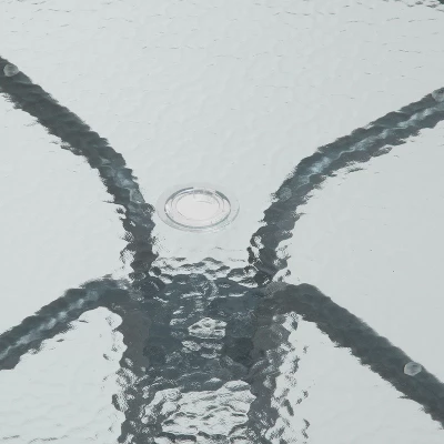 Flash Furniture Nantucket 6 Piece Patio Garden Set With Table, Umbrella And 4 Folding Chairs - Image 11