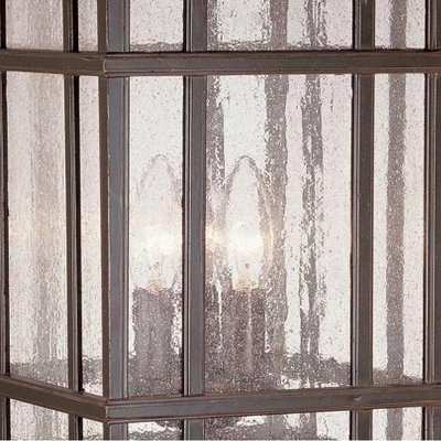 Kathy Ireland Sierra Rustic Outdoor Post Light Rubbed Bronze With Pier Mount Adapter 22" Seedy Glass Panels For Exterior Barn Deck House Porch Yard - Image 2