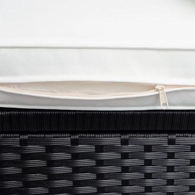 9pc Wicker Patio Seating Set With Cushions - Black/Beige - GODEER - Image 16