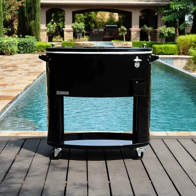 80qt Sporty Oval Rolling Patio Cooler - Permasteel - Image 9