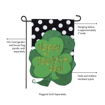 Evergreen St. Patrick's Day Bouquet Applique Garden Flag, 12.5 X 18 Inches - Image 2