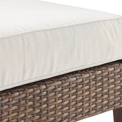 Capella 2pk Outdoor Wicker Ottomans - Cream/Brown - Crosley - Image 7