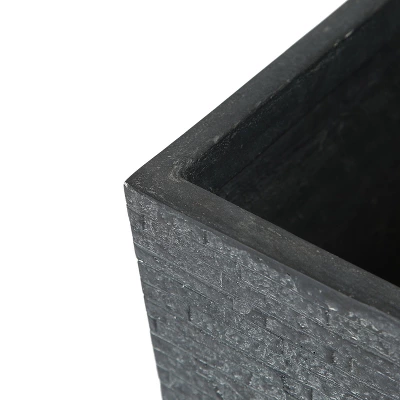 LuxenHome Gray MgO Tall Tapered Square Planter - Image 5