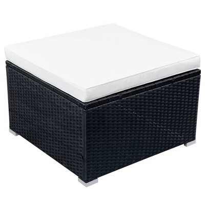 9pc Wicker Patio Seating Set With Cushions - Black/Beige - GODEER - Image 3