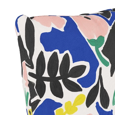 18" X 18" Outdoor Throw Pillow Parker Floral Cobalt - Skyline Furniture - Image 2