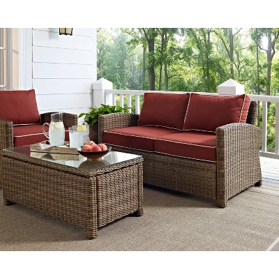Bradenton Outdoor Wicker Loveseat - Crosley - Image 3