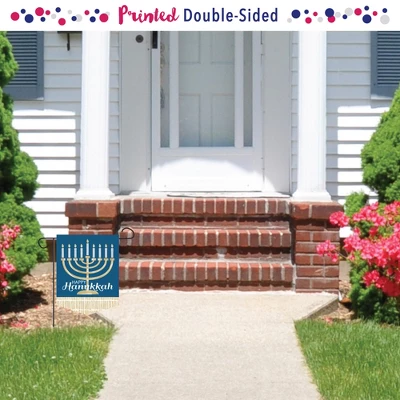 Big Dot Of Happiness Happy Hanukkah - Outdoor Home Decorations - Double-Sided Chanukah Holiday Party Garden Flag - 12 X 15.25 Inches