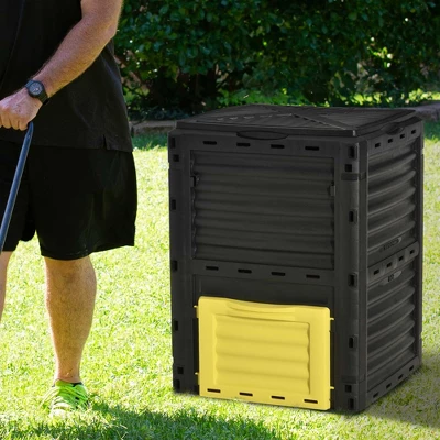 Outsunny Garden Compost Bin 80 Gallon Outdoor Large Capacity Composter Fast Create Fertile Soil Aerating Box, Easy Assembly - Image 5