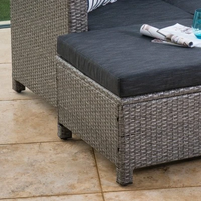 Puerta 17pc Wicker Patio Set - Dark Gray - Christopher Knight Home - Image 2
