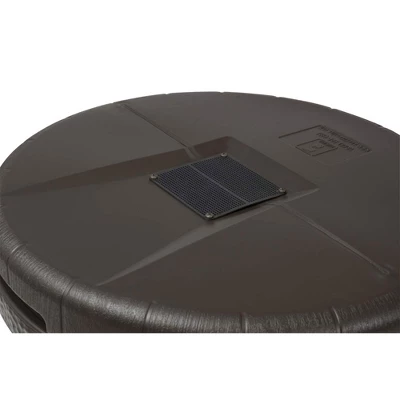 Good Ideas Aspen ECO 50 Gallon Capacity Rain Barrel Water Storage Collector Saver With Brass Spigot And Removable Lid, Oak Brown