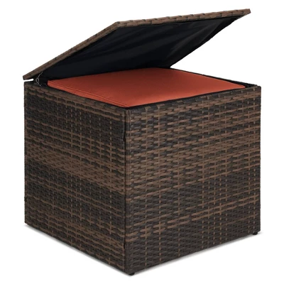 6pc Wicker Outdoor Conversation Set With Cushions - Orange - EDYO LIVING - Image 14