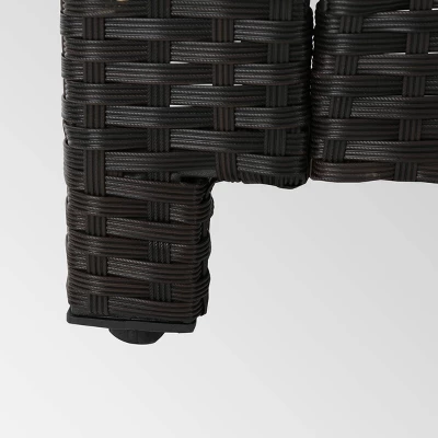 Puerta 5pc Wicker Sofa Chat Set - Dark Brown/Beige - Christopher Knight Home - Image 6